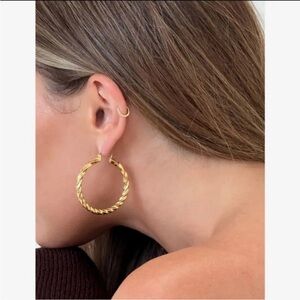 Rumored Twisted Gold Hoop Earrings